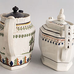 Two French Soft-paste Porcelain Covered Tea Pots, 19th Century