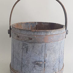 19th Century American Blue Painted Firkin