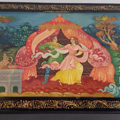 Three Russian Hand Painted Lacquered Boxes