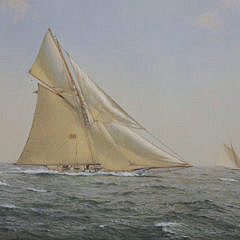 Richard Loud Limited Edition Offset Lithograph “Babboon Preparing to Round the Mark off Marblehead”