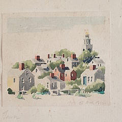 Four Doris and Richard Beer Nantucket Watercolors