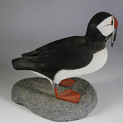 J. Harvey American Atlantic Puffin Decoy, Contemporary