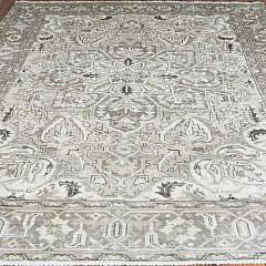 Vintage Stone Washed Grey Persian Heriz Wool Carpet