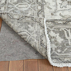 Vintage Stone Washed Grey Persian Heriz Wool Carpet