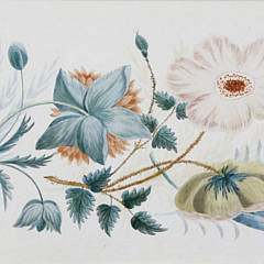 Pair of English Watercolor Studies of Spring Flowers, 19th Century