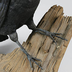 Pete Micciche “Fish Crow” Polychrome Carved Wood Model of a Crow