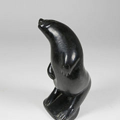 Inuit Hand Carved Soapstone Model of a Sea Lion