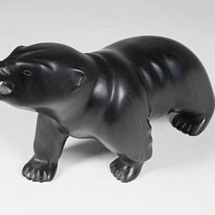 Inuit Hand Carved Soapstone Model of a Bear