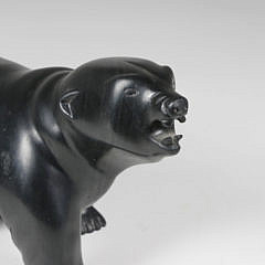 Inuit Hand Carved Soapstone Model of a Bear