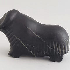 Inuit Soapstone Carved Figural Ox Sculpture