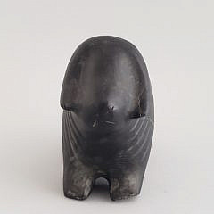 Inuit Soapstone Carved Figural Ox Sculpture