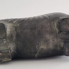 Inuit Soapstone Carved Figural Ox Sculpture