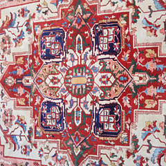 Vintage Hand Knotted Heriz Oriental Carpet