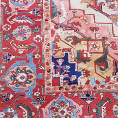 Vintage Hand Knotted Heriz Oriental Carpet