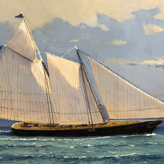 William Lowe Oil on Canvas “Schooner Yacht America”