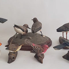 Collection of 8 Pete Micciche Hand Carved and Painted Bird Decoys