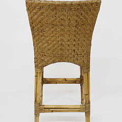Six Contemporary Bamboo and Rattan Barstools