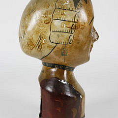 French Papier Mache Milliner’s Bonnet/Wig Stand, late 19th Century