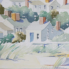 Doris and Richard Beer  Watercolor on Paper “Unitarian Church”