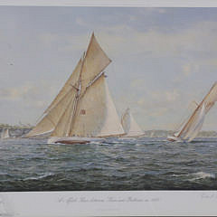 Richard Loud Limited Edition Offset Lithograph “A Match Race Between Xara and Baboon in 1888”