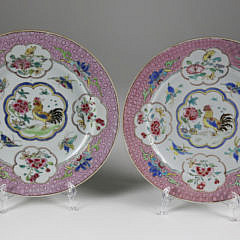 22-4208 Pair of Chinese Cockerel Plates A_MG_9415