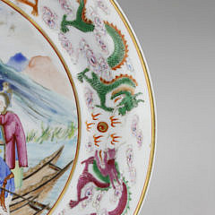 Chinese Export Mandarin Plate, late 18th/early 19th Century