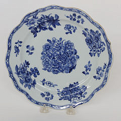 Set Of Ten Chinese Export Porcelain Underglaze Blue Dinner Plates, circa 1760