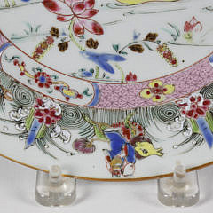 Rare Chinese Export Famille Rose Porcelain Plate, Yongzheng, circa 1730-35