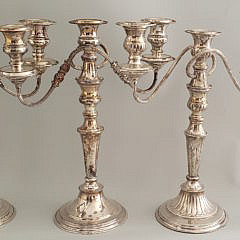 3-4971 Four Silver Plate Candleabra A