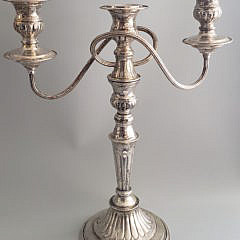 Four Antique English Silver Plate Candelabras