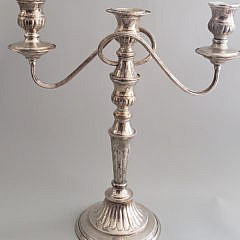 Four Antique English Silver Plate Candelabras