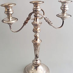 Four Antique English Silver Plate Candelabras