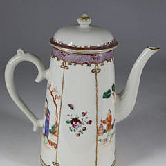 Chinese Export Mandarin Lighthouse Coffee Pot, circa 1770-1780