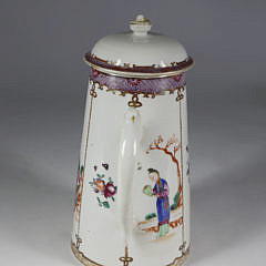 Chinese Export Mandarin Lighthouse Coffee Pot, circa 1770-1780