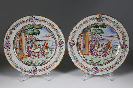 312-4621 Pair of Mandarin Palette Porcelain Plates A_MG_2273