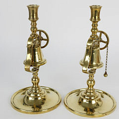 Exceptional Pair of English Brass Tavern Sticks, 19th Century