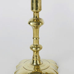 Pair of English Queen Anne Brass Candlesticks, circa 1760