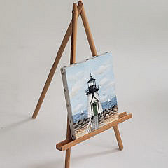 Fine Miniature Oil on Canvas, “Brant Point Light”, Nantucket