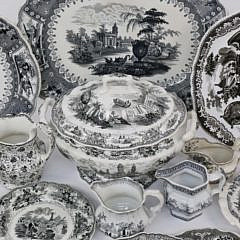 Assorted Collection of English Black and White Transferware