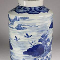 Canton Blue and White Storage Canister, circa 1840s