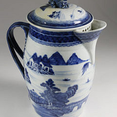 Canton Blue and White Cider Pitcher, circa 1820