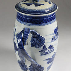 Canton Blue and White Cider Pitcher, circa 1820