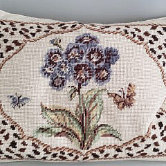 Pair of Katha Diddèl Floral Needlepoint Pillows