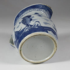 Canton Blue and White Pitcher, mid 19th Century