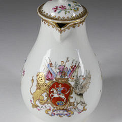 Armorial China Trade Porcelain Hot Milk Jug and Cover, circa 1750