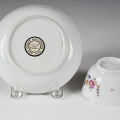 Armorial China Trade Porcelain Cup and Saucer, circa 1760