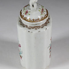 Armorial China Trade Porcelain Tea Caddy with Cover, circa 1750