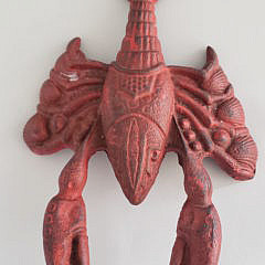 Vintage Cast Iron Figural Lobster Boot Jack Doorstop