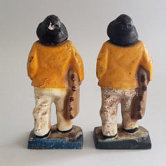 Two Vintage Cast Iron Old Salt Fisherman Doorstop Bookends