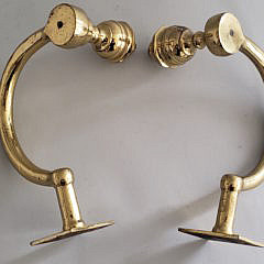 Pair of Large Brass Multi Turned Jamb Hooks, circa 1840